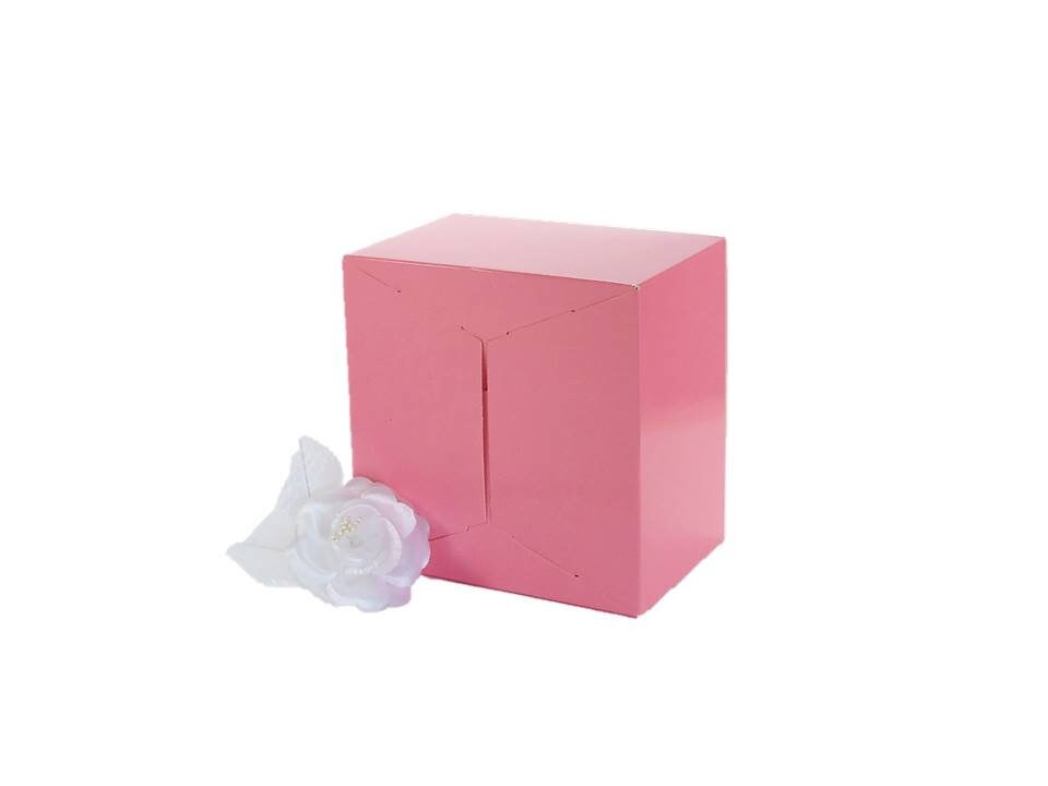Pink Gift Boxes 6 x 6 Pink Favor Boxes Stemless Glass Etsy