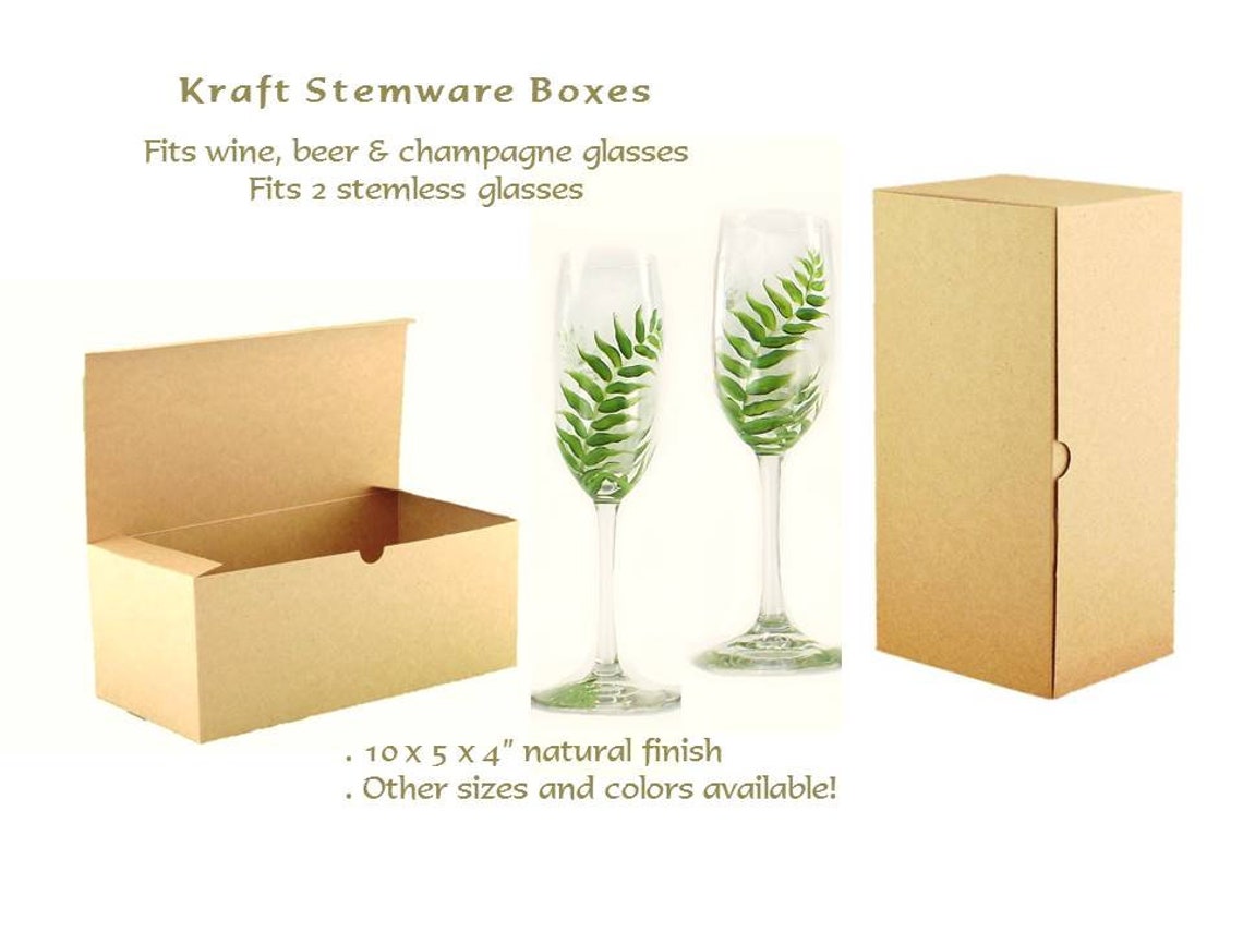 Bulk Kraft Boxes 15 Kraft Boxes for Wine Glasses Flute Gift Etsy