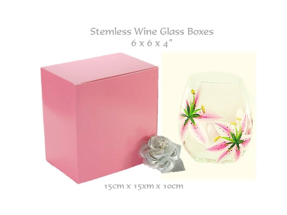 60 Wine Glass Boxes White 6 x 4 Favor Boxes Stemless Glass Etsy