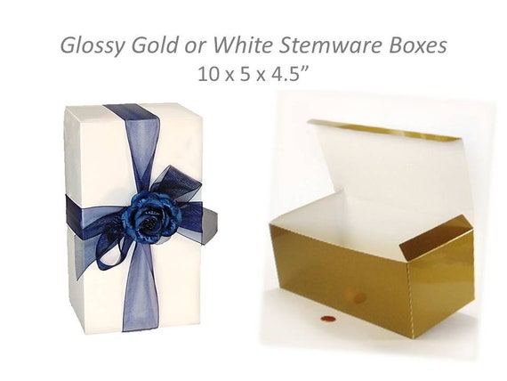 50 Champagne Flute Boxes Choice of Gold or White Gift Boxes | Etsy