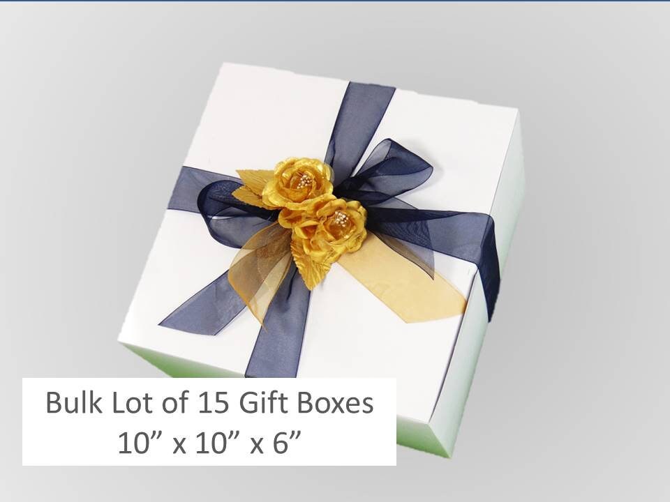 25 Gold Gift Boxes 10 x 5 Gold Stemware Gift Boxes for Wine Etsy