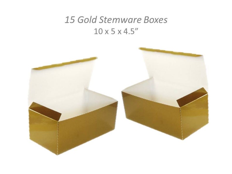 Gold Stemware Boxes Pack of 15 Gold Gift Boxes for Wine Etsy