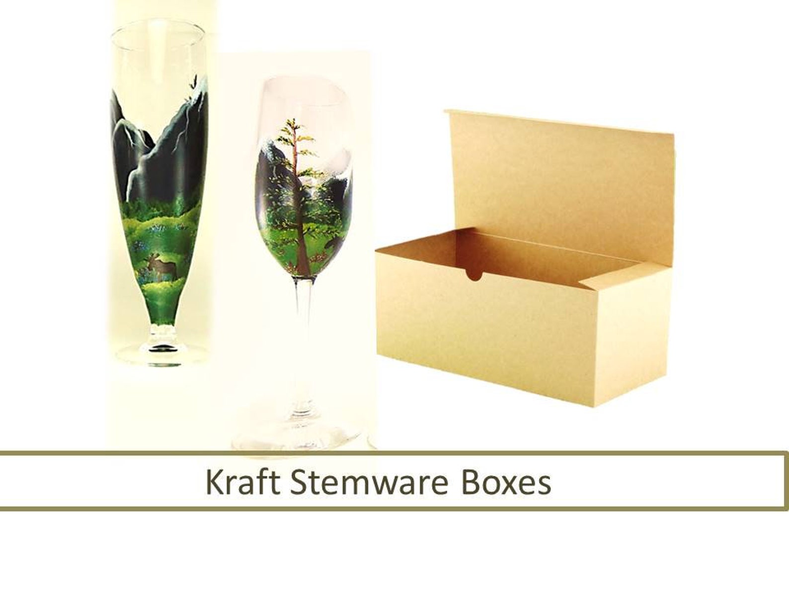 Wine Glass Gift Box Champagne Glass Box Stemware Favor Box Etsy