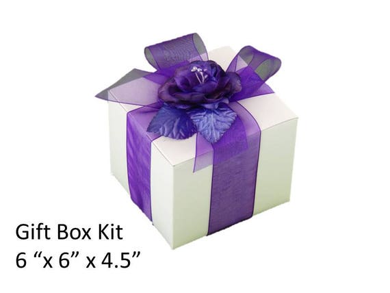 10pk Medium PURPLE Paper Gift Boxes Christmas Wrapping Gift Supplies 8x8x4 /"