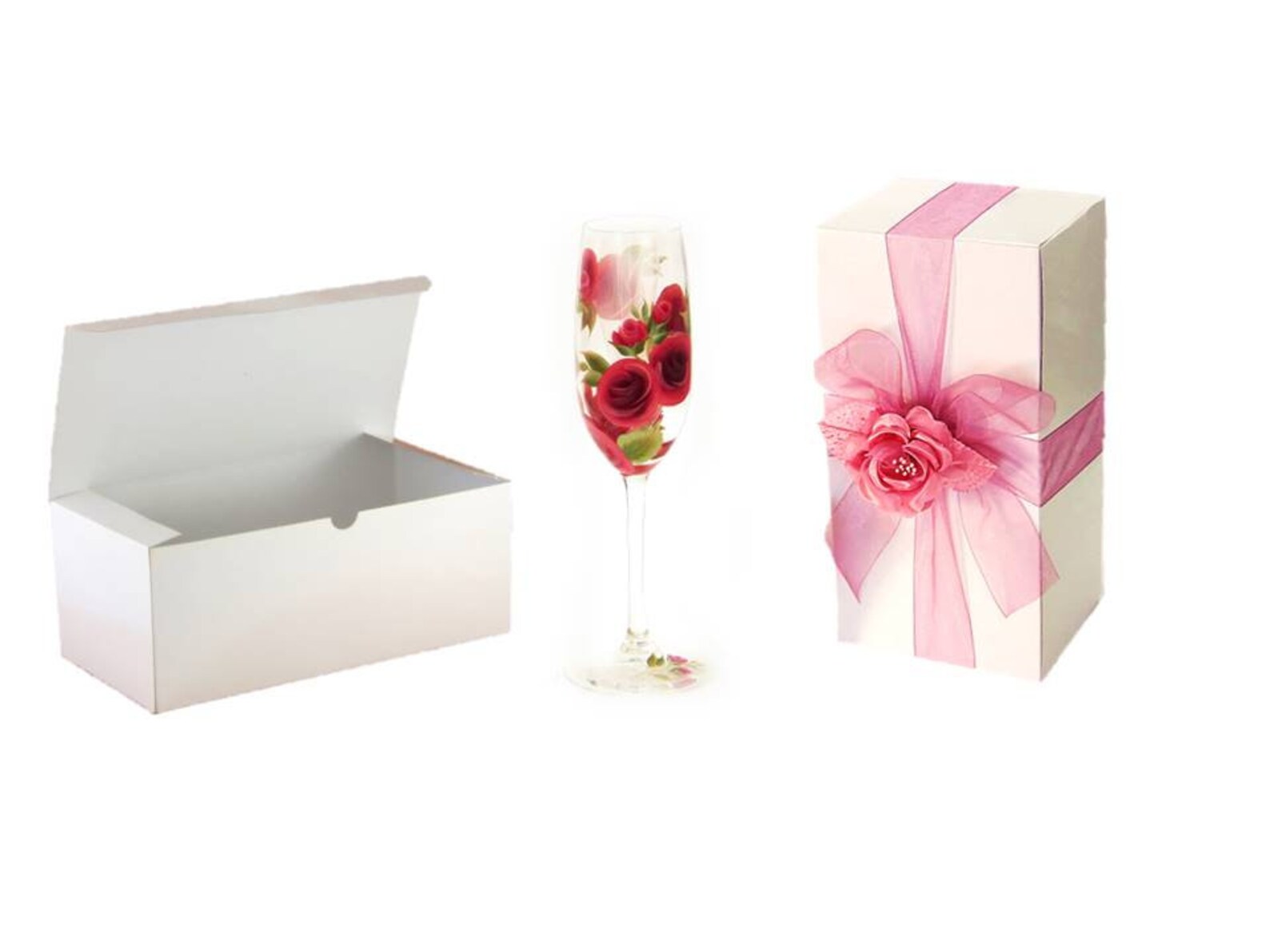 15 Wine Glass or Flute Favor Boxes with Optional Ribbon & Etsy