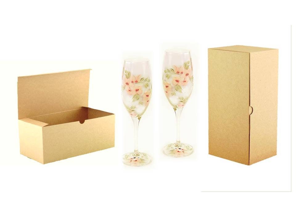 Stemware Gift Box KIT 9 x 4 White Box Wine Glass Favor Box Etsy