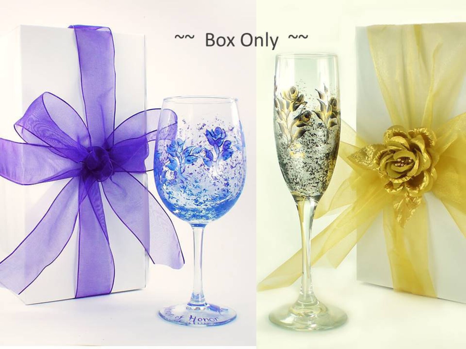 50 Champagne Flute Boxes Choice of Gold or White Gift Boxes Etsy