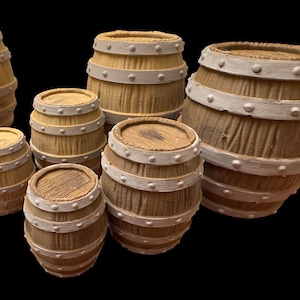 Miniatur Holzfässer , Dioramen, Brettspiele, Puppenhäuser, | Token | Streuen | Stütze