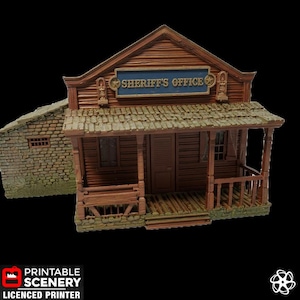 Sheriff&#39;s Office - Wild West - Frontier - Diorama - Western - Cabin - TTRPG  - Building - Terrain - Scenery