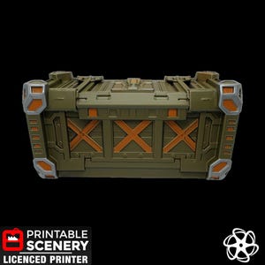 Large Shipping Container - Miniature - 15mm - 28mm - 32mm - TTRPG - Space