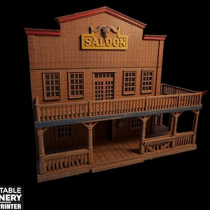 Saloon - Wild West - TTRPG - Wargaming - Terrain - Cowboy - Western - Train - Diorama - Props