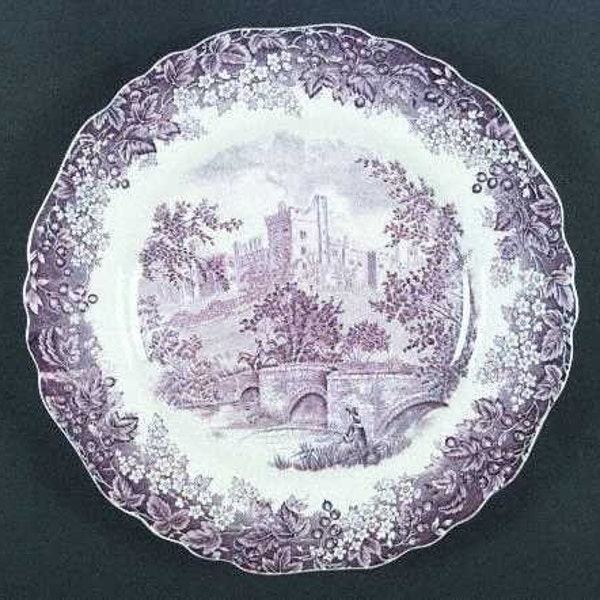 Vintage Purple Romantic England Transferware Plate RARE