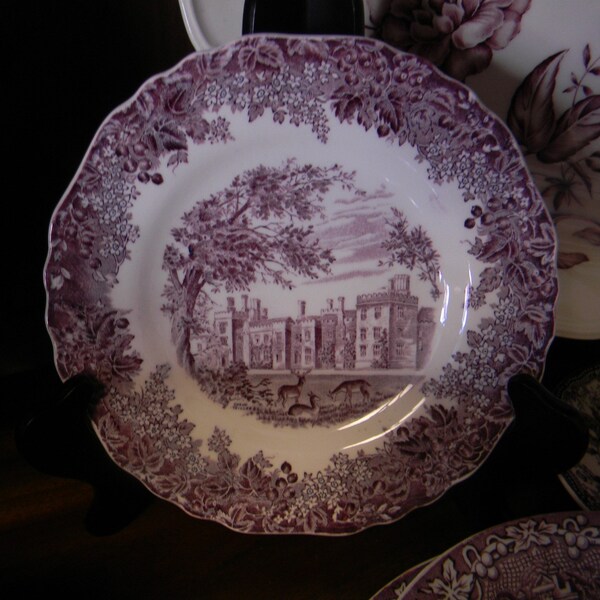 RESERVED for argentajunk  Purple Transferware Plate Penshurst Grazing Deer England