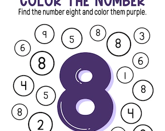 Number Recognition Color Worksheets | 1–9 Printable Activity Set | Preschool & Kindergarten | Digital Download