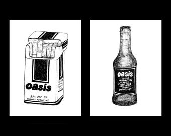 Cigarettes & Alcohol Oasis Music Art Print