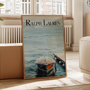 Luxe bootposter, modetijdschrift kunst aan de muur, vintage jachtafdruk, retro vintage kunst, tijdschriftomslag oude fysieke muurkunst