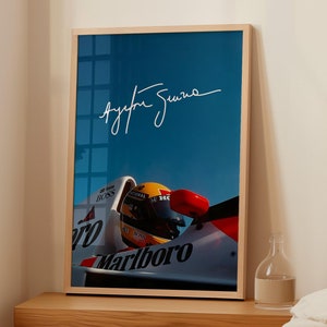 Ayrton Senna Poster Laren MP4/5B Grand Prix of Japan 1990 Vintage Poster Retro Wall Art Poster Digital Wall Art