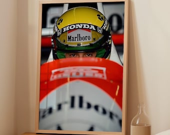 Ayrton Senna Formel 1 Poster, Retro Racing Wandkunst, Männer Höhle Dekor, Auto F1 Druck