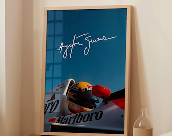 Ayrton Senna Poster, McLaren MP4/5B Grandprix von Japan 1990 - Physisch