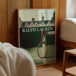 Poster fisico Poster di riviste di moda, Poster di riviste di moda vintage, Arte retrò del campo da tennis, Stampa di tennis di lusso, Poster di Ralph Lauren