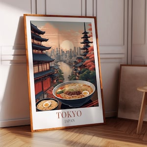 Ramen Japan Poster, Japanese Print, Food Poster, Cafe Wall Art, Retro Vintage Print, Digital Print, Bar Art, Kitchen Decor, Printable Art