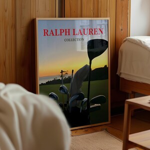 Póster elegante de golf, impresión de moda de estilo vintage, arte mural de inspiración retro, ilustración de un partido de polo, póster físico, decoración de polo, arte de lujo