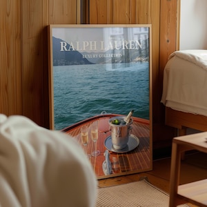 Luxury Poster, Fashion Magazine Wall Art Vintage Yacht Print, Retro Vintage Art, Magazine Cover Old Luxury Physical Wall Art