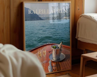 Luxury Poster, Fashion Magazine Wall Art Yacht Print, Retro Vintage Art, Magazine Cover Old Luxury Physical Wall Art