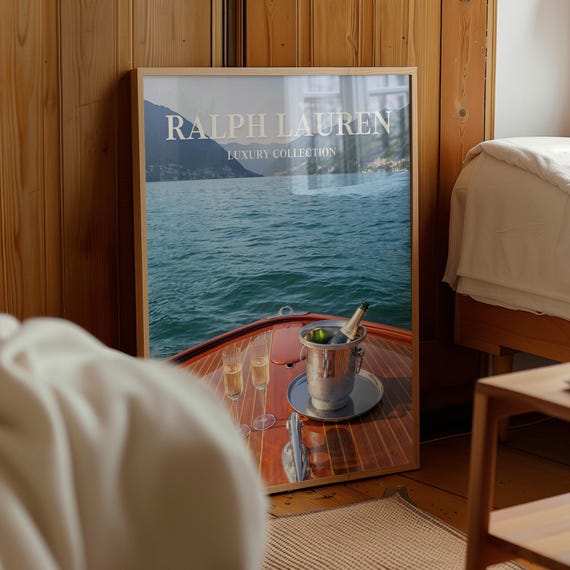Luxury Poster, Fashion Magazine Wall Art Yacht Print, Retro Vintage Art, Magazine Cover Old Luxury Physical Wall Art