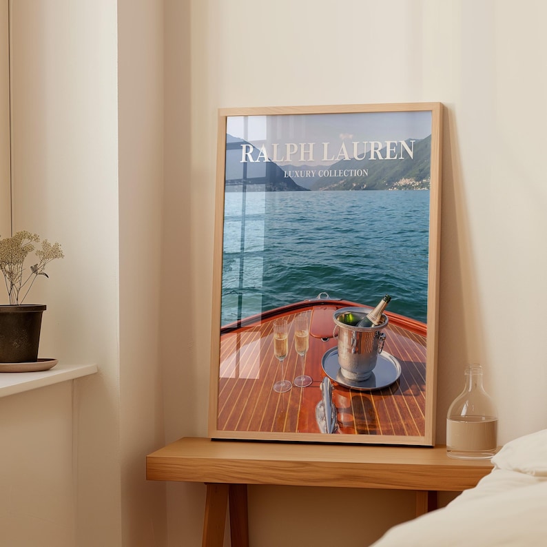 Luxury Poster, Fashion Magazine Wall Art Vintage Yacht Print, Retro Vintage Art, Magazine Cover Old Luxury Physical Wall Art