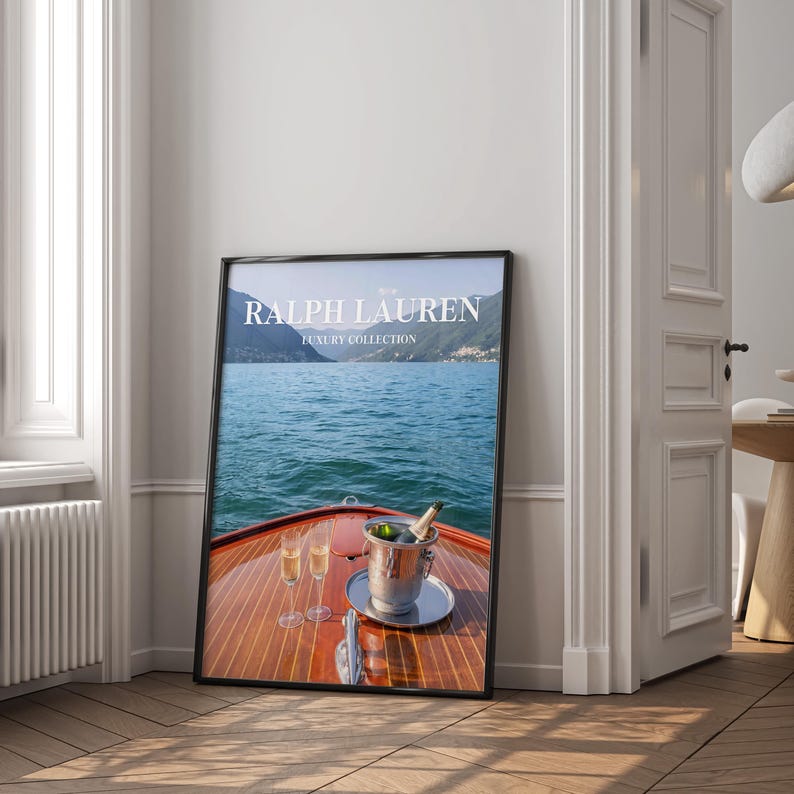 Luxury Poster, Fashion Magazine Wall Art Vintage Yacht Print, Retro Vintage Art, Magazine Cover Old Luxury Physical Wall Art