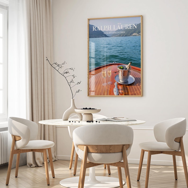 Luxury Poster, Fashion Magazine Wall Art Vintage Yacht Print, Retro Vintage Art, Magazine Cover Old Luxury Physical Wall Art