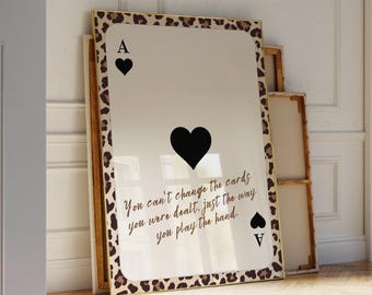 Ace of Hearts Quote Poster, Motivational Poker Room Decor