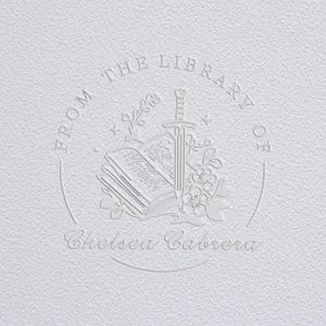 Personalized Ex Libris Book Embosser | Custom From The Library Of Book Stamp | Book lover gifts | Library Embosser, Home library decor