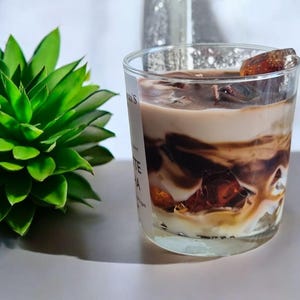 Coffee Lover Gift-Gift for Coffee Addict-Iced Latte Scented-Coffee Shop Vibes-Soy Wax Coffee Candle-Minimalist Home Decor-Gift for Her