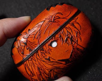 Custodia per AirPods in pelle personalizzata e realizzata a mano, custodia per auricolari in pelle pieno fiore conciata al vegetale, cover per AirPods 1/2, 3, 4 e Pro