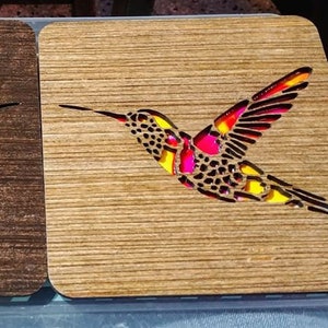 Hummingbird Wall Art / Trivet / Hot Plate Painted W/ Alcohol Inks, Mica ...