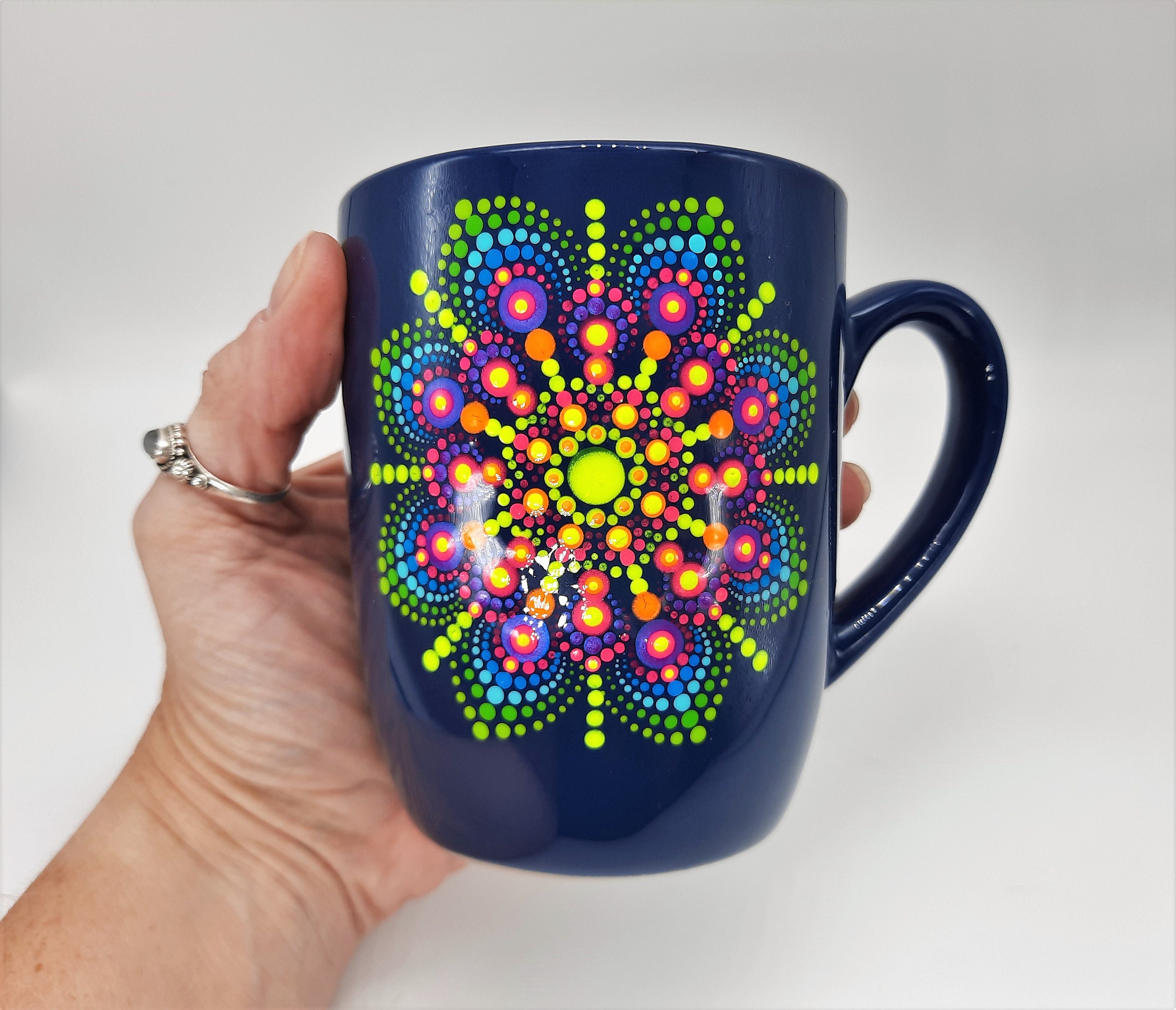 Colorful Night Dreams 10. Abstract Fluid Acrylic Painting Coffee Mug