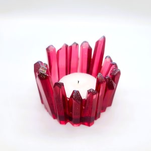 Crystal Cluster Tealight Candle Holder - Made with Eco-Friendly Resin