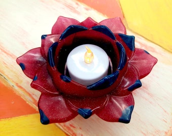 Resin Lotus Flower Tealight Candle Holder