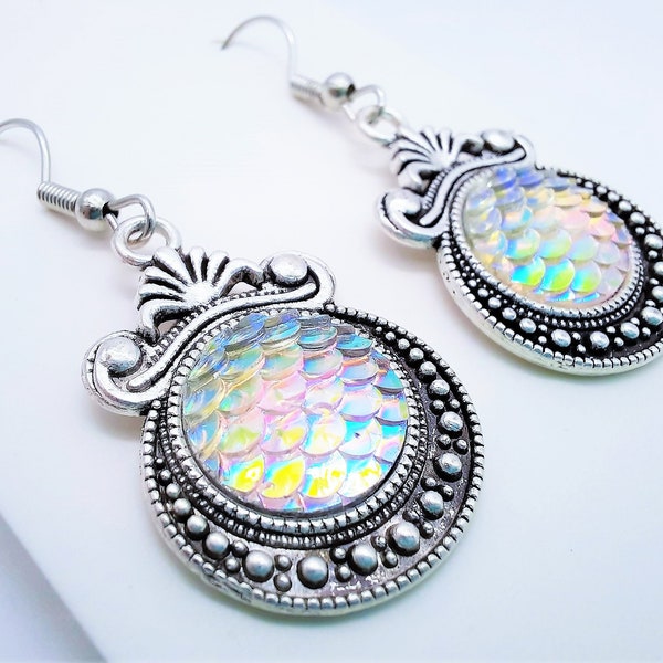 Fish Scale Earrings Etsy