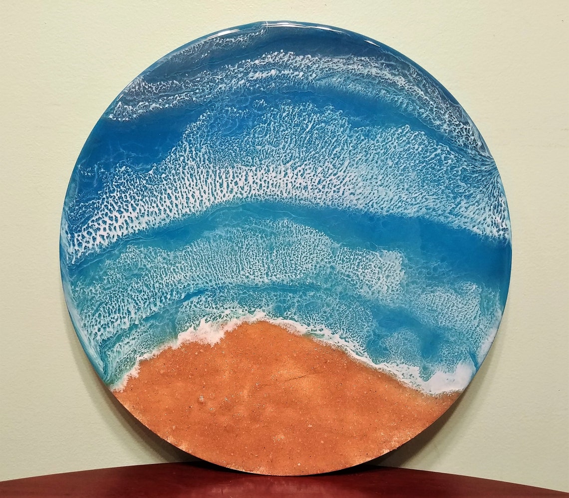 Handpainted Ecofriendly Epoxy Resin Seascape Coastal Beach Etsy