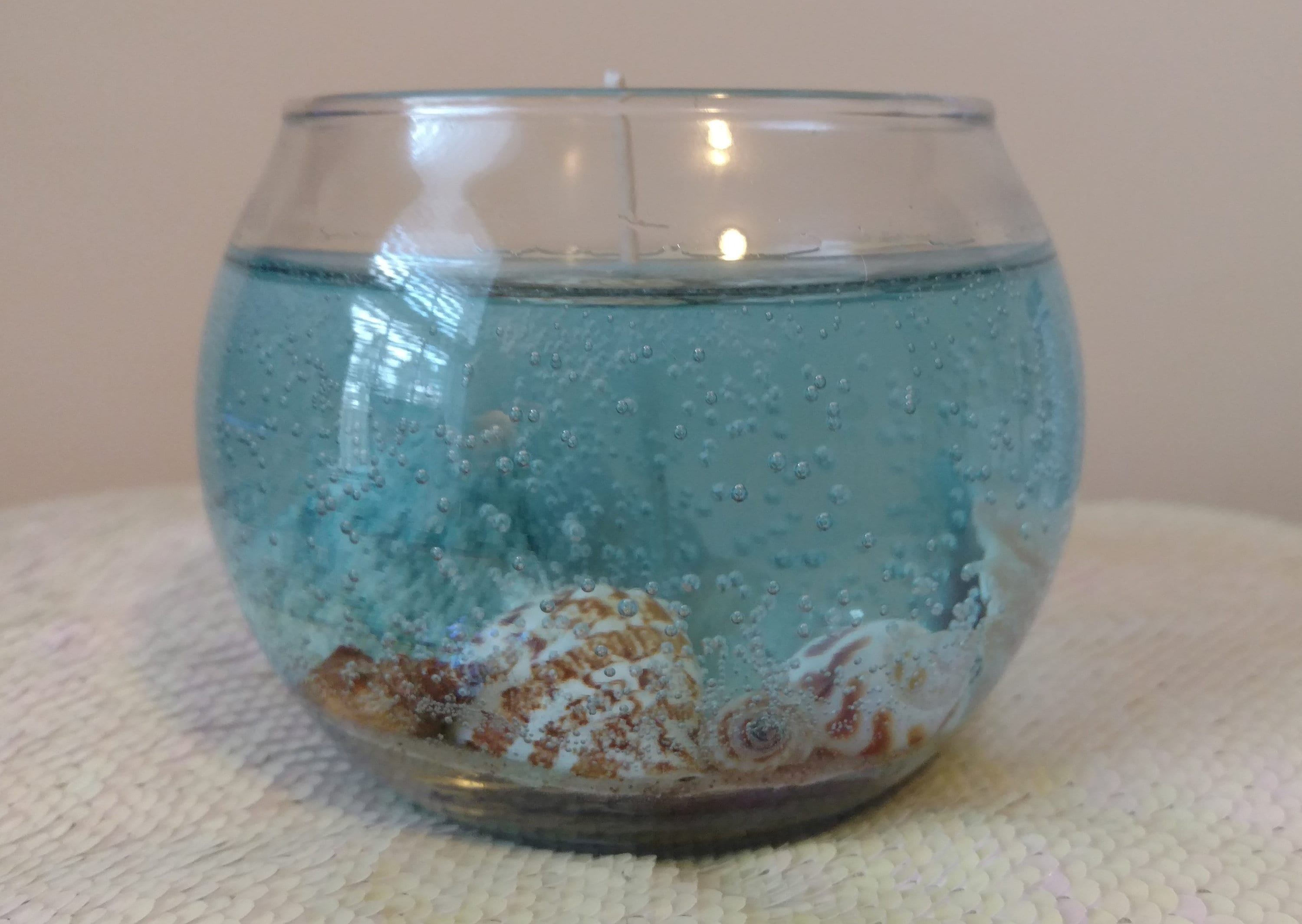 Scented Seascape Gel Candle Small Round Fishbowl Shape Real Etsy