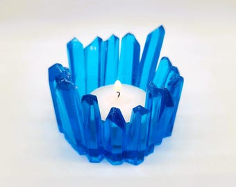 Crystal Cluster Tealight Candle Holder - Made with Eco-Friendly Resin