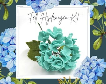 Felt Hydrangea DIY Kit, DIY Craft, hydrangea tutorial, craft tutorial, hydrangea craft, hydrangea stem