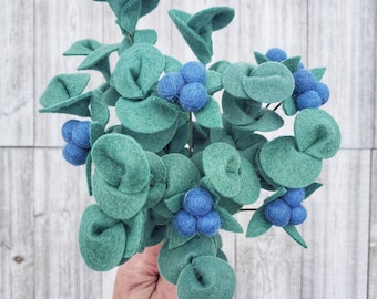 Eucalyptus bouquet with juniper berries, felt flower bouquet, wildflower felt bouquet, wildflower bouquet, mother's day, bridesmaids bouquet