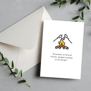 Tarjeta de amor digital para imprimir - Tarjeta de San Valentín para él o para ella - "Tu amor es mi abrigo"
