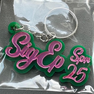 Sorority Keychain l Personalized Greek Letters Keychain | Sorority Little Gift l Sorority Big Gift l Sorority Bag Charm  l Sorority Gift