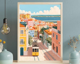 Bundle City Illustrations | Digital Travel Posters & Printable Wall Art | Urban Landscape Prints of Lisbon, Paris, London, New York, + More