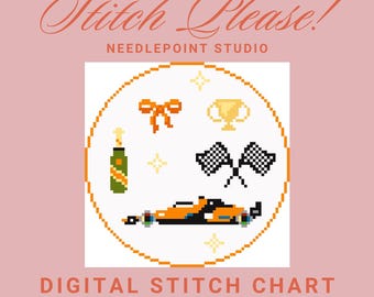 McLaren Girl Formula 1 - Digital Needlepoint / Cross Stitch Pattern